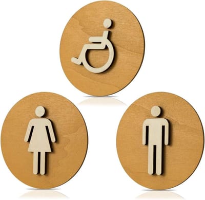 WC bord - Toiletbord Hout - Deur Markeren - Gemaakt in Duitsland - Ø 12 cm - Notenboom