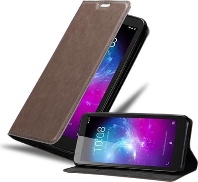 Cadorabo Hoesje geschikt voor ZTE Blade A3 2019 in KOFFIE BRUIN - Beschermhoes met magnetische sluiting, standfunctie en kaartvakje Book Case Cover Etui