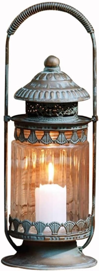Buitenornament Kandelaar - Tuindecoratie Windlicht - Sfeerverlichting Tuin - Marokkaanse Stijl - 14 x 39cm