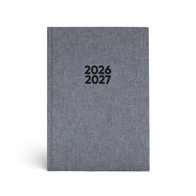 SOHO - Agenda A5 - Schooljaar 26/27 - Linnen - 1 week op 2 pagina's - Grijs