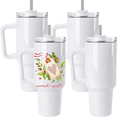 Sublimatie Tumblers - Reismokken Koffiebekers - DIY Ambachtelijk Gebruik - Dubbelwandig RVS - 40 oz - Wit