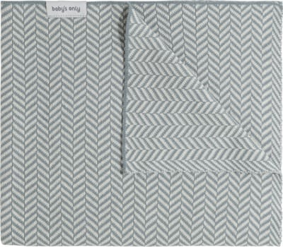 Baby's Only Ledikantdeken Dawn - Baby deken met visgraat motief - Babydeken uit katoen en acryl - 6 tot 36 maanden - Nordic Blue/Ecru - 100x135 cm