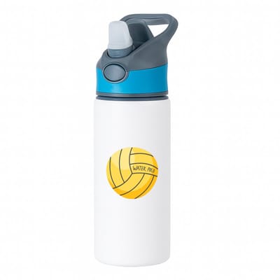 Hacebo® - Waterpolo waterfles met rietje blauw - Watersport - Waterpoloërs - Sport - bal - cadeau - water fles - 650ML