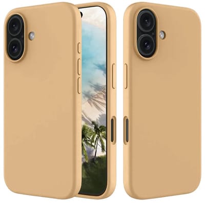 MobyDefend Hoesje - Geschikt voor iPhone 16 - Matte Siliconen Backcover - Licht Oker