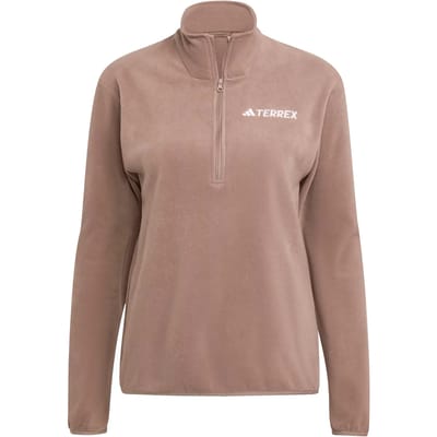 Adidas Terrex Multi Essentials Fleece Jack Met Halflange Rits - Dames - Bruin