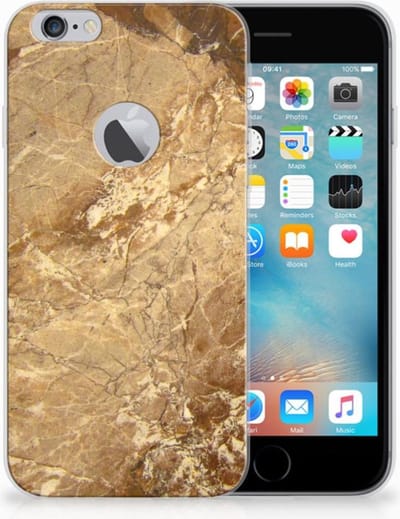 Apple iPhone 6 Plus | 6s Plus TPU Siliconen Hoesje Marmer Creme