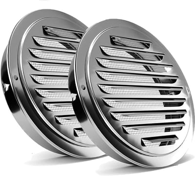 Ventilatierooster RVS 150mm - Rond Luchtrooster Met Insectenhor Voor Ventilatie