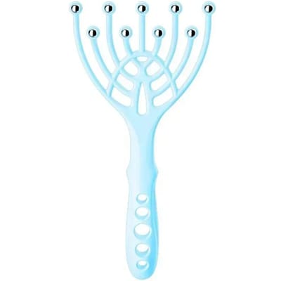 1 stuk hoofdmassageapparaat/nekborstel/roller met vijf vingers en negen klauwen, stalen bal, handzaam, voor ontspannende spa-behandelingen en haarverzorging ter verlichting van stress.