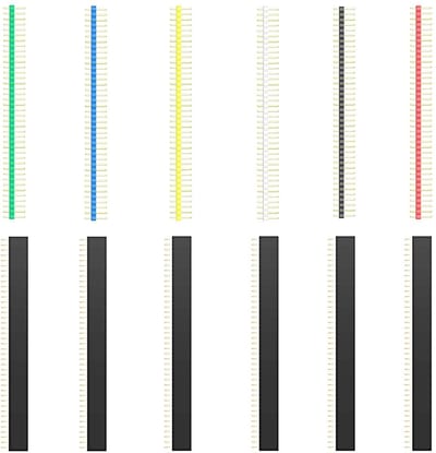40-Pins Male en Female Pin Header Connector Kit voor PCB Projecten - 30 Stuks Goud Geplateerd, Ideaal voor DIY Elektronica en Circuitbouw