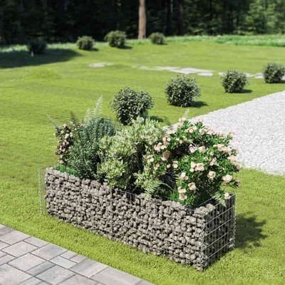 vidaXL - Gabion - plantenbak - verhoogd - 180x50x50 - cm - gegalvaniseerd - staal