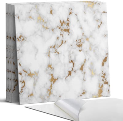 Coloray Wandpanelen Zelfklevend - Geaderd marmerpatroon Zelfklevende Wandpanelen - 50 cm x 50 cm - Bruin Wandpaneel PVC - 4 stuks - Texturen Wandpanelen Zelfklevend - Wandpaneel Keuken - Wandpanelen Badkamer