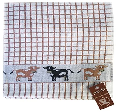 Jacquard Theedoek Bruine Koeien - Ultra-Absorberend & Superzacht - 50cm x 70cm - 100% Katoen - Machinewasbaar