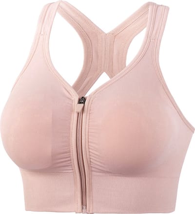 Go Go Gadget - Let op! Valt 1 Maat Kleiner - Sport Beha - Voorsluiting - Fitness - Yoga - Ondersteuning - Comfort - Maat XL - Licht Roze