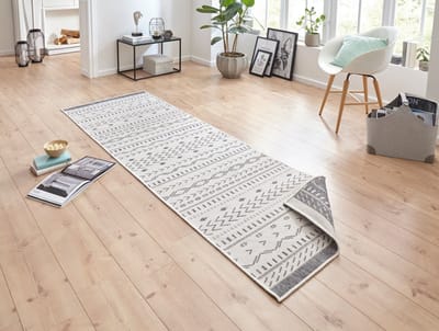 Binnen & buiten vloerkleed Kuba - grijs/crème 80x150