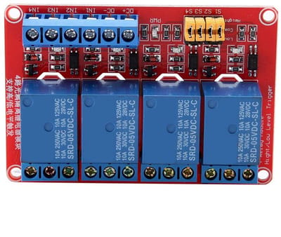 Dailygoody - 4-Kanaals Relay Module - Optocoupler - 5V/12V/24V - Hoog en Laag Trigger - Betrouwbaar en Veilig - Ideaal voor Elektronische Projecten - ...
