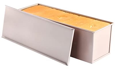 Broodpan met deksel - Toast bakvorm - Brood bakken - Antiaanbaklaag - 38x13x12 cm - Grijs