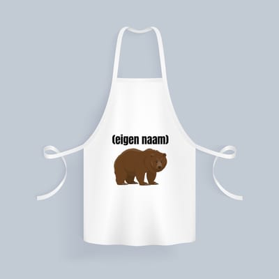 Akyol - grote beer met eigen naam Keukenschort - Beer - beren liefhebbers - iemand die houdt van beren - verjaardag - cadeau - kado - 82 bij 71 cm