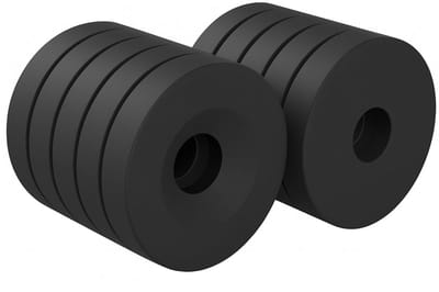 Brute Force ringmagneten met schroefgat – 20x3 mm – N52 neodymium – zwart epoxy – set van 10 stuks – verzonken gat Ø5 mm