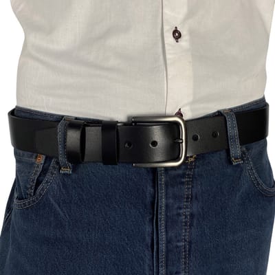 Riem Zwart - Echt Leer - 4 cm breed - Dames Riem - Heren Riem - Riem Lengte 135 cm (Taillemaat tot 115 cm)
