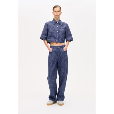 Baum und Pferdgarten Nara Jeans Printed Chunky Twill Maat: 34 | Wijde Broeken Outlet | Dames | Blauw