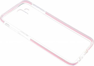 Ntech Hoesje Geschikt Voor Samsung Galaxy J6+ (Plus) Roze &Transparant Anti Shock Back hoesje