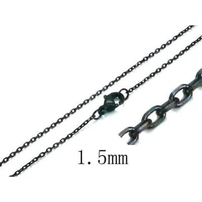 Aramat Jewels | Halskettingen | RVS Anker Ketting Zwart - Stoere Maritieme Schakelketting | 50cm / 1.5mm |50cm | | Staal | Volwassenen | Verkleurd niet