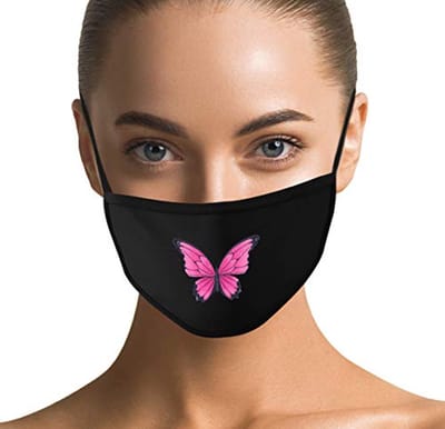 Katoenen Wasbaar Gezichtsmasker met Vlinderpatroon - Trendy en Herbruikbaar Stoffen Masker