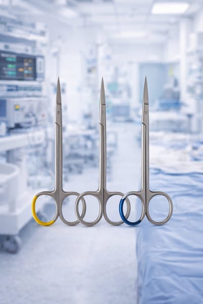 Belux Surgical Instruments / Iris Schaar 11 cm Recht – Microchirurgische Precisieschaar – RVS – Kleurgecodeerd – Niet Steriel (Steriel Verpakt)