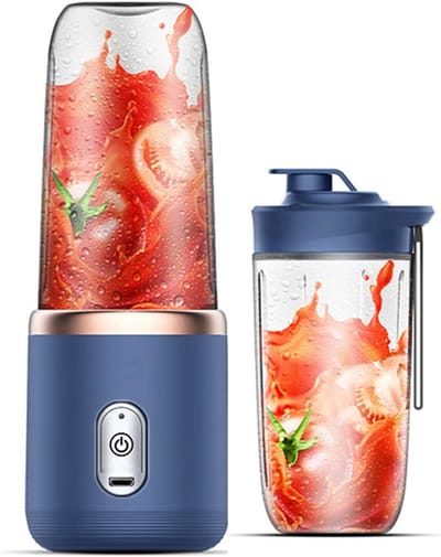 Mini blender voor milkshakes en smoothies, USB-oplaadbaar, 6-bladige vruchtensapbekers, draagbare blender voor keuken, reizen, outdoor en sport