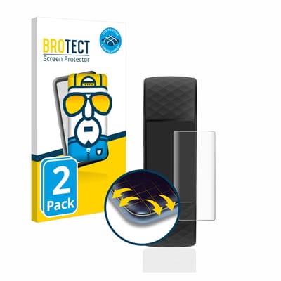 BROTECT - Screenprotector voor Fitbit Charge 4 - Folie Beschermfolie transparant volledig dekking - 2 Stuks