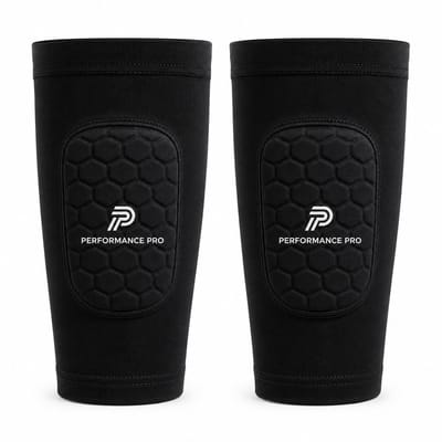 Scheenbeschermer Sleeves Voetbal Zwart – Ingebouwde Mini Scheenbeschermers – Maat S – Antislip – 10x6 cm – Inclusief Opbergzakje – Performance Pro