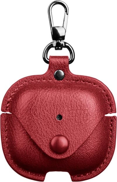 Telestore - rood hoesje geschikt voor Airpods 4 leren beschermhoesje - case cover sleutelhanger geschikt voor Airpods 4 hoesje