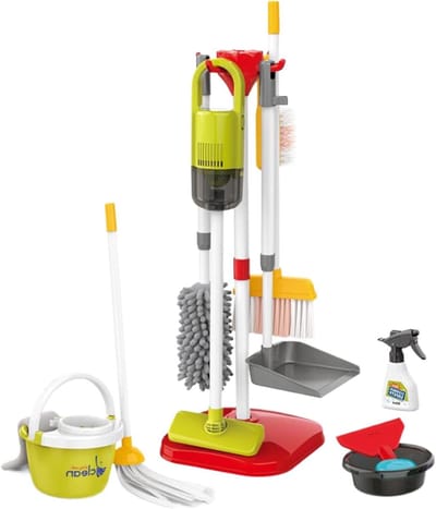 Speelgoed Schoonmaakset - Kinderkeuken speelgoed - Huishoudelijk spel - Interactief en leerzaam - 38 x 25 x 11 cm - Multicolor