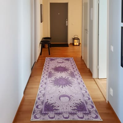 ABAKUHAUS Vloerkleed - Woonkamer Tapijt – 76 x 229 cm – lavendel – Hoogpolig wasbaar