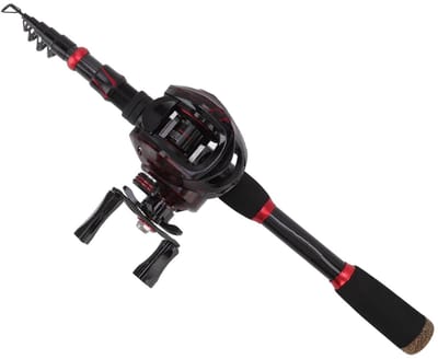 Allecto - Hengel en Reel Combo's - Koolstofvezel - Intrekbaar en Draagbaar - Kunstaas Kit - Zoutwater en Zoetwater - Perfect voor Hengelen - 43 x 1...