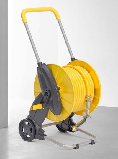Tuinslang Kar - Slangenwagen Wielen - Tuin Water Geven - Corrosiebestendig Aluminium - Tot 50m Slang - Geel