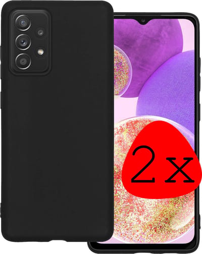Hoesje 2 Stuks - Geschikt voor Samsung Galaxy A23 - Sterk & Shockproof - Case Siliconen - Back Cover - Telefoon Hoes - Zwart