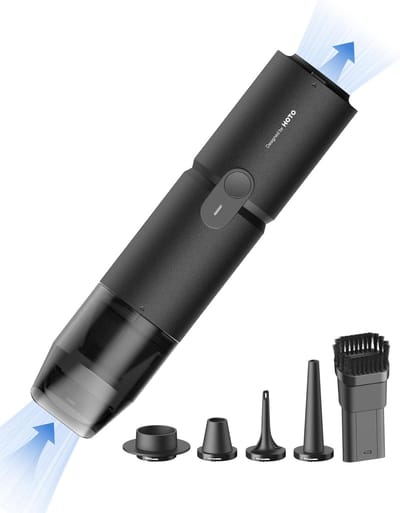 Handstofzuiger met Pomp - Draagbare Bladblazer - Auto en Bureau - 4-in-1 Functionaliteit - 15000 Pa - Zwart