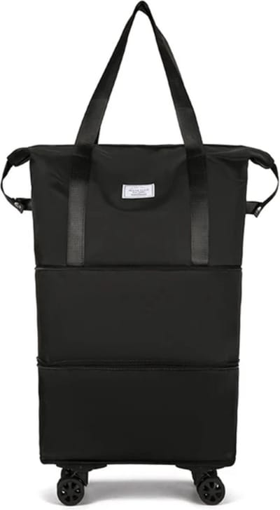 Avoir Avoir®-Opvouwbare Reistassen-Zwart-Oxford-80x54x23cm-Waterbestendig-Duurzaam-Ruime Inhoud-Gemakkelijk Vervoer-Zelfs Vol-Opvouwbaar Ontwerp-Ritssluiting-Casual Stijl-Voor Vrouwen