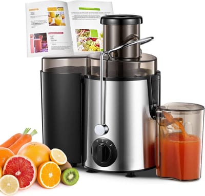 SCH® Sapcentrifuges groenten en fruit - Sapcentrifuges - Slowjuicer - Zilver - ‎31cm x 30cm x 19cm