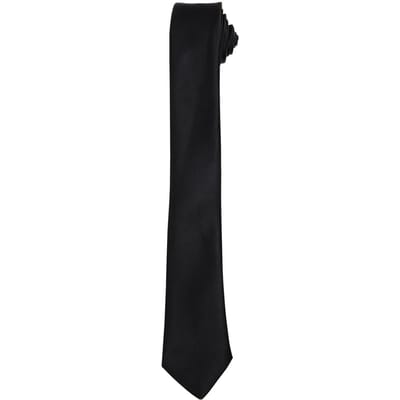Premier Unisex Slanke Stropdas Volwassenen (Zwart)