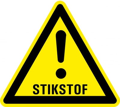 Gevaar voor stikstof bord - kunststof 300 mm
