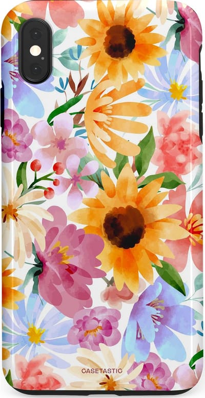 Casetastic Hoesje Geschikt voor Apple iPhone Xs Max - Stijlvolle Beschermende Duo-layer Case - Aquarel fantasie