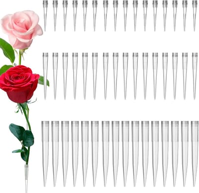 60 Transparante Bloem Water Tubes voor Taartdecoratie, Plastic Bloemstelen Tubes voor Verse Bloemen, Ideaal voor Taarten en Bloemstukken