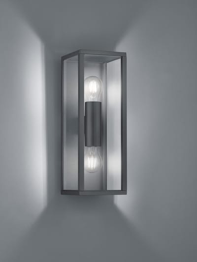 TRIO GARONNE - Wandlamp - Antraciet - excl. 2x E27 7 W - Buitenverlichting - IP44