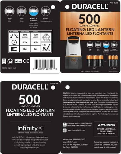 Duracell drijvende LED lantaarn 500 lumen