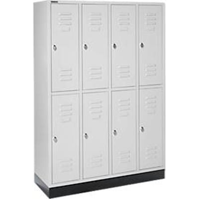 Schäfer Shop Select Kledinglocker, 4 x 2 compartimenten, met fitting, draaigrendelslot, deur lichtgrijs