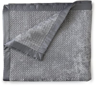 LINNICK Velvet Sprei - Silver Grey - 180x260cm - Bedsprei 1 persoons - Spreien - Bedsprei 180x260