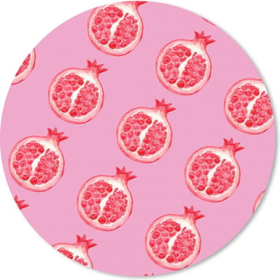 Muismat rond 20x20 cm - Mousepad Fruit - Roze - Sjablonen - Ronde muismatten