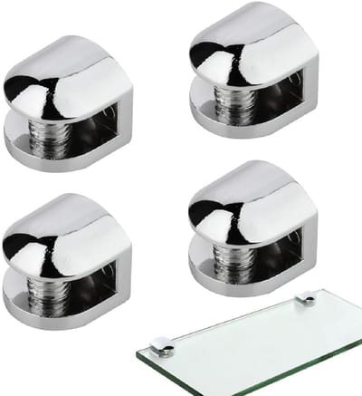 Dailygoods- Glasklem Verstelbaar - Glashouder - Plankdrager - 4 Stuks - Corrosiebestendig - Geschikt voor Glasdiktes 6-8 mm - Plankhouder